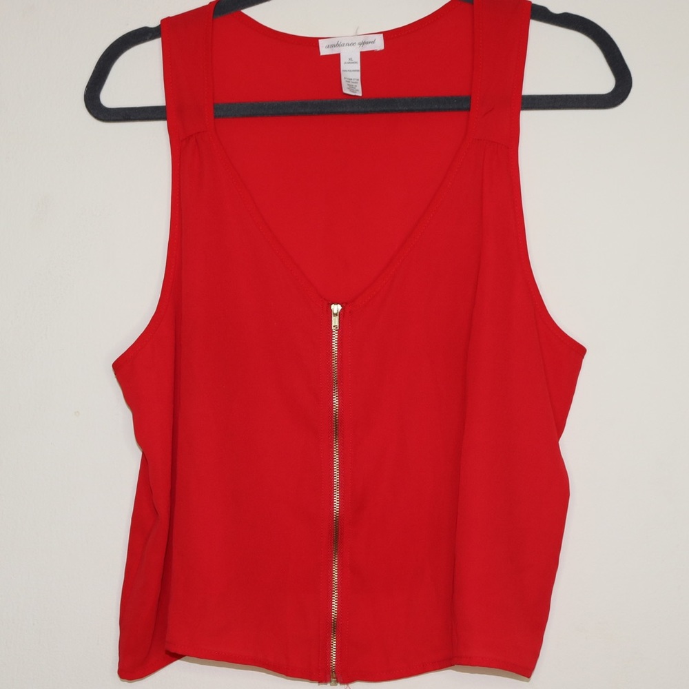 Red Zip up tank